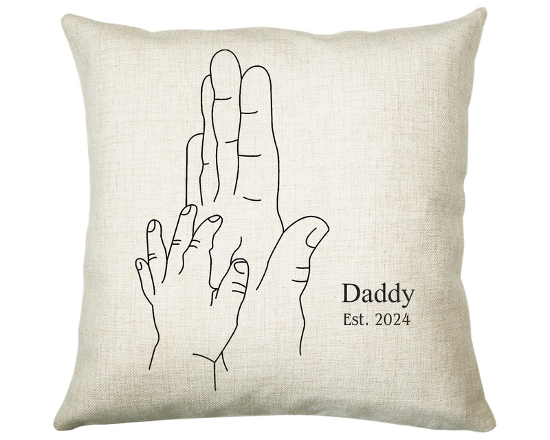 First Fathers Day Cushion Personalised Gift for Dad - Our 1st First Fathers Day Gift For Daddy - Dad and Baby Gift from Newborn SMC003