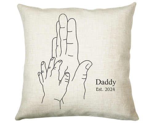 First Fathers Day Cushion Personalised Gift for Dad - Our 1st First Fathers Day Gift For Daddy - Dad and Baby Gift from Newborn SMC003
