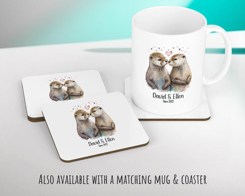 Personalised Valentines Day Otters Cushion Gift - Otterly In Love Cushion Throw Pillow Gift For Him Her Boyfriend Girlfriend Gift CS519