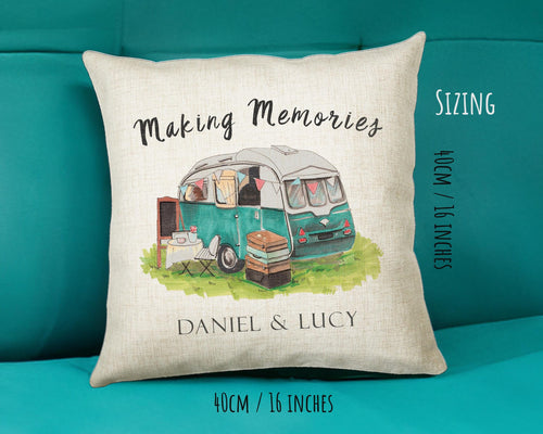 Personalised Caravan Camping Lovers Cushion Gift Shabby Chic Design For Caravan Motorhome Owners Enthusiasts CS196