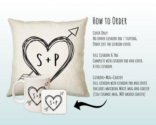 Personalised Valentines Day Couples Cushion Gift Printed Name Design - Cushion Throw Pillow Gift For Him Her Boyfriend Girlfriend Gift CS114