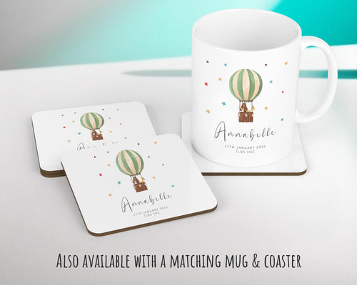 Personalised Baby Cushion New Baby Gift Hot Air Balloon Printed Name Design - Pillow Gift For Girls Boys Nursery Bedroom Decor Gift CS462