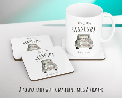 Personalised Just Married Cushion Wedding Gift Printed Name Design - Cushion Throw Pillow Gift For Newly Married Couple Wedding Gift CS373