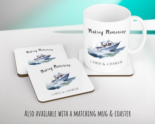 Personalised Boat Cushion Gift Making Memories Printed Name Watercolour Design Cushion Throw Pillow Gift For Him Her Christmas Gift CS370