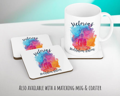 Personalised Meditation Station Yoga Cushion Gift Printed Name Design Cushion Throw Pillow Gift For Him Her Christmas Gift CS361