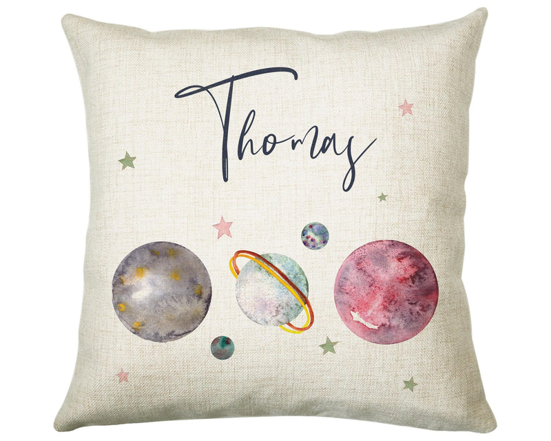 Personalised Space Planet Cushion Gift Printed Name Design - Pillow Gift For Girls Boys Nursery Bedroom Decor Gift CS248