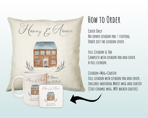 Personalised New Home Décor Cushion House Gift Design For First Home Buyers CS222