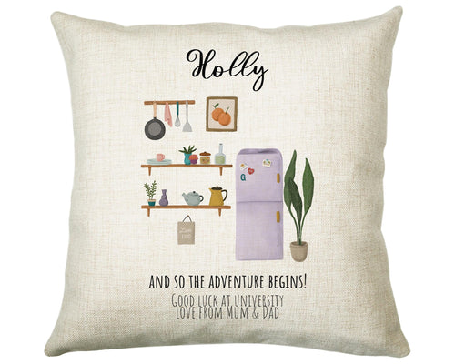 Personalised University Moving Day Name Cushion Gift Printed Name Design - Cushion Throw Pillow Gift For Plant Lover Christmas Gift CS377