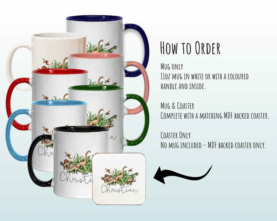 Personalised Dinosaur Coffee Mug MGZ072