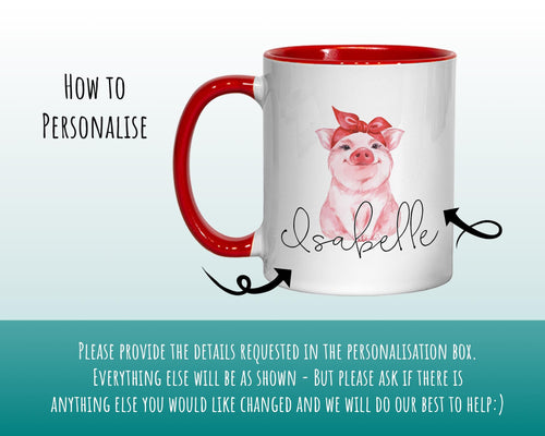 Personalised Hipster Pig Coffee Mug MGZ067