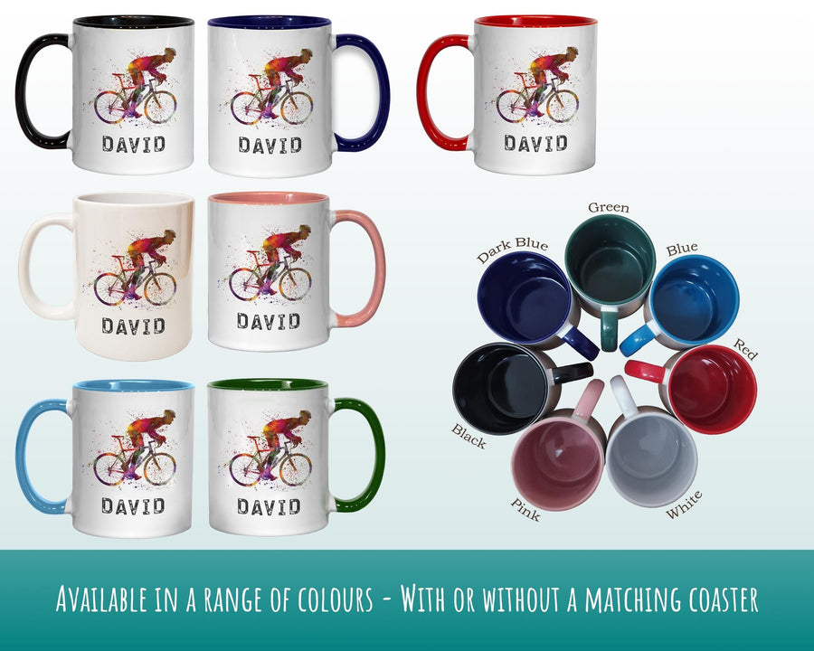 Personalised Cycling Mug Gift - Great Gift for Cyclists - Bike Mug - Cycling Gifts for Men - Road Bicycle Bike Biker Design MGZ271