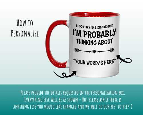 I'm Probably Thinking About Gaming Mug Gift 11oz Coffee Mug Gift Idea For Gamer Games Console Fan For Him Her MG0284