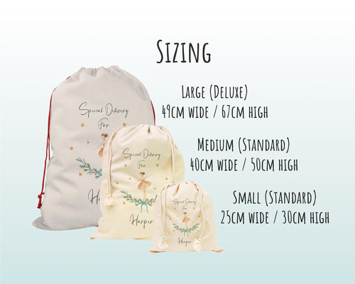 Personalised Large Christmas Sack Xmas Classic Ballerina Name Stocking Star Gift Sack Red Drawstring Christmas Decoration SK166