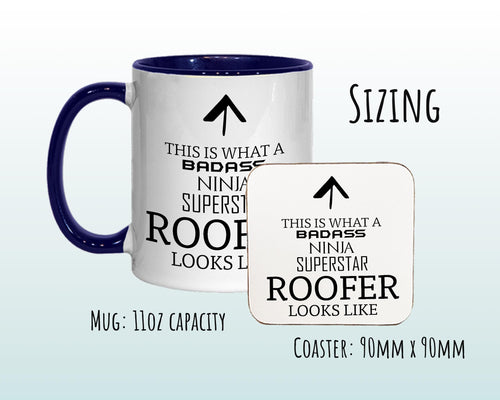 This Is What A Badass Roofer Looks Like 11oz Coffee Mug Tea Gift Idea For Roof Installer Fitter Construction Staff Tradesman Roofing MG0657
