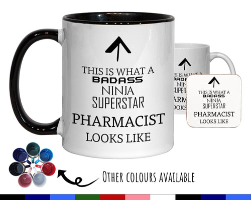 This Is What A Badass Pharmacist Looks Like 11oz Coffee Mug Tea Gift Idea For Pharmacy Employee Lab Assistant Scientist Science MG0648