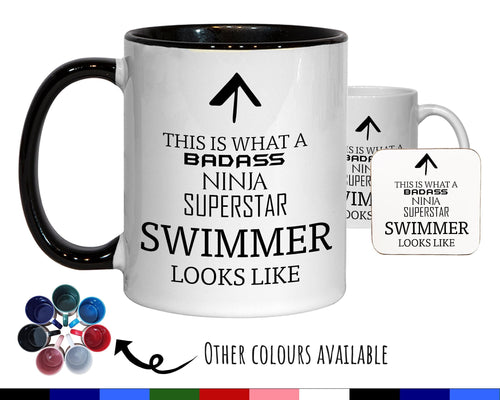 This Is What A Badass Swimmer Looks Like 11oz Coffee Mug Tea Gift Idea For Swimming Coach Instructor Athlete Swim Class MG0773