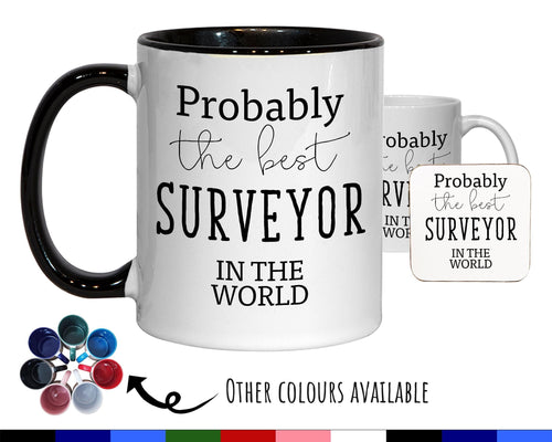 Probably The Best Surveyor In The World 11oz Coffee Mug Tea Gift Idea For Property Quantity Surveying Graduate Construction Worker MG0476