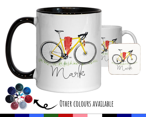 Personalised Cycling Gift Mug - Great Gift for Cyclists - Bike Mug - Cycling Gifts for Men - Road Bicycle Bike Biker Design MGZ311
