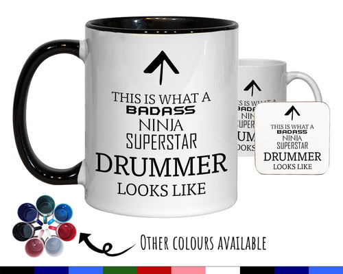 This Is What A Badass Drummer Looks Like 11oz Coffee Mug Tea Gift Idea For Drum Player Band Member Group Musician Drumming Drum Kit MG0738