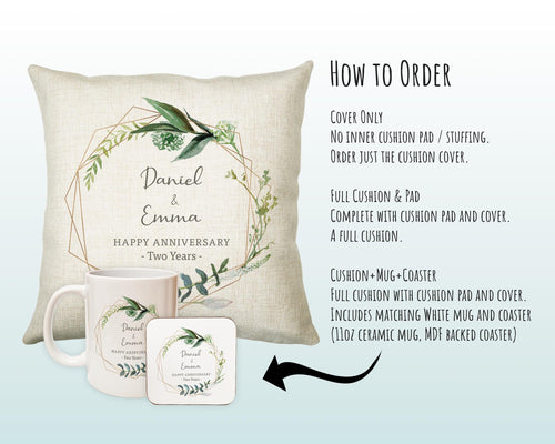 Personalised Anniversary Cushion Wedding Gift Custom Design Valentines Present - Cushion Pillow Gift For Newly Married Couple CS223