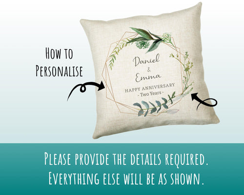 Personalised Anniversary Cushion Wedding Gift Custom Design Valentines Present - Cushion Pillow Gift For Newly Married Couple CS223