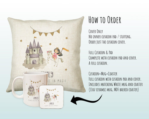 Personalised Fairy Cushion Gift Printed Name Design - Pillow Gift For Girls Boys Nursery Bedroom Decor Birthday Gift CS284