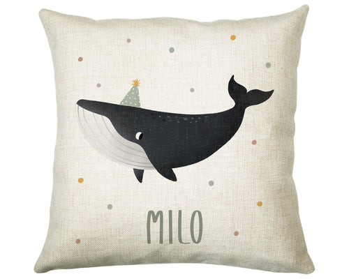 Personalised Whale Cushion Boys Girls Gift Printed Name Design - Custom Pillow For Girls Boys Nursery Bedroom Decor Gift CS277