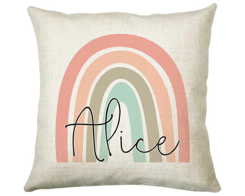 Personalised Rainbow Cushion Gift Printed Name Design - Cushion Throw Pillow Gift For Girls Mum Nan Sister Her Birthday Christmas Gift CS001