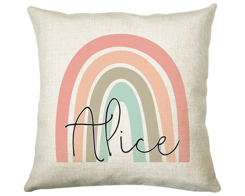 Personalised Rainbow Cushion Gift Printed Name Design - Cushion Throw Pillow Gift For Girls Mum Nan Sister Her Birthday Christmas Gift CS001