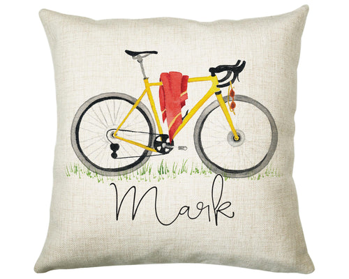 Personalised Cycling Cushion Gift Printed Name Design - Cushion Throw Pillow Gift For Bike Riding Cyclist CS311