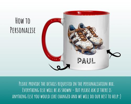 Personalised Football Gift Mug for Boys Girls - Ceramic Coffee Tea Hot Chocolate Mug for Football Player Team Gift Gift MG0841