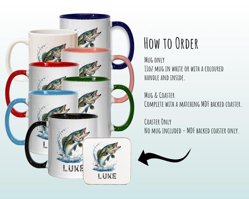 Personalised Fishing Gift Mug - Ceramic Coffee Tea Hot Chocolate Mug Fishing Gift for Fishing Lovers - Secret Santa Gift Idea for Him MG0844
