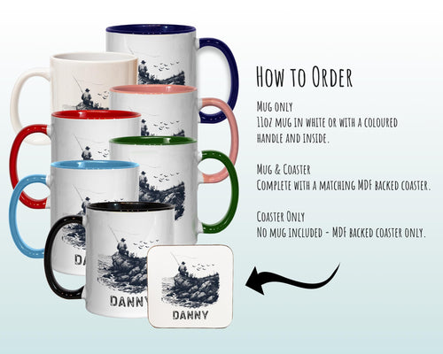 Personalised Fishing Gift Mug - Ceramic Coffee Tea Hot Chocolate Mug Fishing Gift for Fishing Lovers - Secret Santa Gift Idea for Him MG0846
