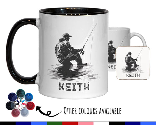 Personalised Fishing Gift Mug - Ceramic Coffee Tea Hot Chocolate Mug Fishing Gift for Fishing Lovers - Secret Santa Gift Idea for Him MG0845