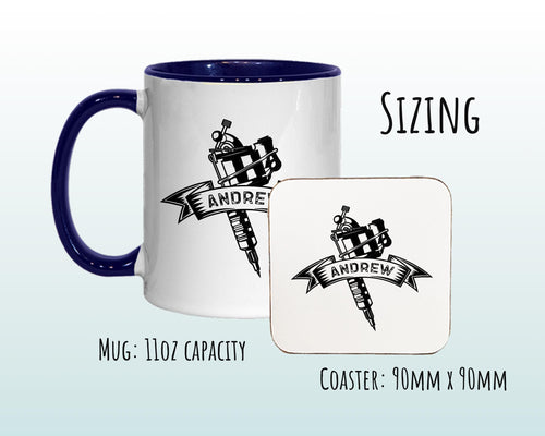 Personalised Tattoo Artist Gift Mug - Ceramic Coffee Tea Hot Chocolate Mug Gift for Tattooist - Secret Santa Gift Idea for Him MG0852