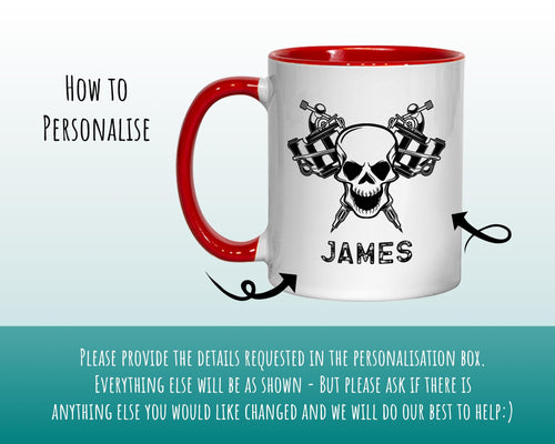 Personalised Tattoo Artist Gift Mug - Ceramic Coffee Tea Hot Chocolate Mug Gift for Tattooist - Secret Santa Gift Idea for Him MG0853