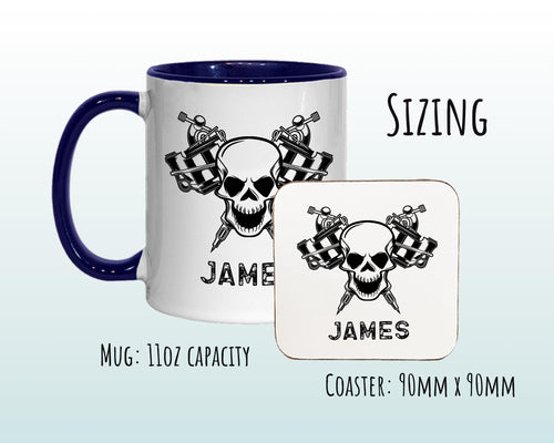 Personalised Tattoo Artist Gift Mug - Ceramic Coffee Tea Hot Chocolate Mug Gift for Tattooist - Secret Santa Gift Idea for Him MG0853