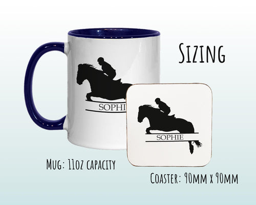 Personalised Horse Jumping Gift Mug - Ceramic Coffee Tea Hot Chocolate Mug Gift for Horse Lovers - Secret Santa Gift for Horse Rider MG0855