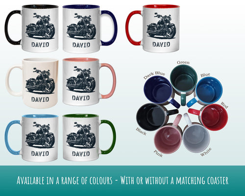Personalised Motorbike Gift Mug - Ceramic Coffee Tea Hot Chocolate Mug Gift for Motorcycle Lovers - Secret Santa Gift for Bike Rider MG0862