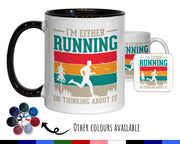 Running Gift Mug - Ceramic Coffee Tea Hot Chocolate Mug Coaster for Runners - Secret Santa Gift Idea for Running Club Team Marathon MG0871