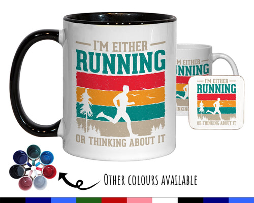 Running Gift Mug - Ceramic Coffee Tea Hot Chocolate Mug Coaster for Runners - Secret Santa Gift Idea for Running Club Team Marathon MG0871