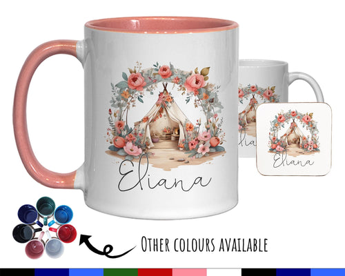 Personalised Camping Gift Mug - Ceramic Coffee Tea Hot Chocolate Mug Gift for Bell Tent Camping Lovers - Secret Santa Gift for Camper MG0874