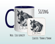 Personalised Horse Gift Mug - Ceramic Coffee Tea Hot Chocolate Mug Gift for Horse Lovers - Secret Santa Gift for Horse Rider Her Girl MG0876