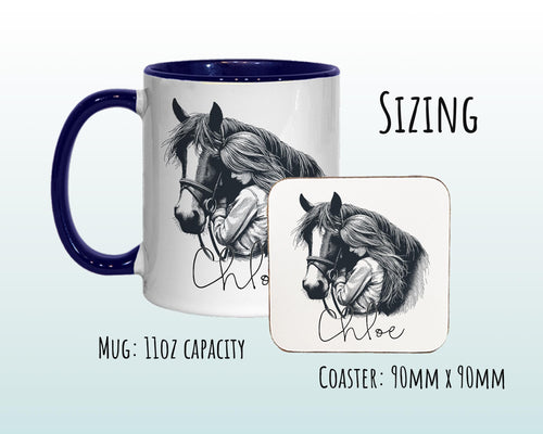 Personalised Horse Gift Mug - Ceramic Coffee Tea Hot Chocolate Mug Gift for Horse Lovers - Secret Santa Gift for Horse Rider Her Girl MG0876