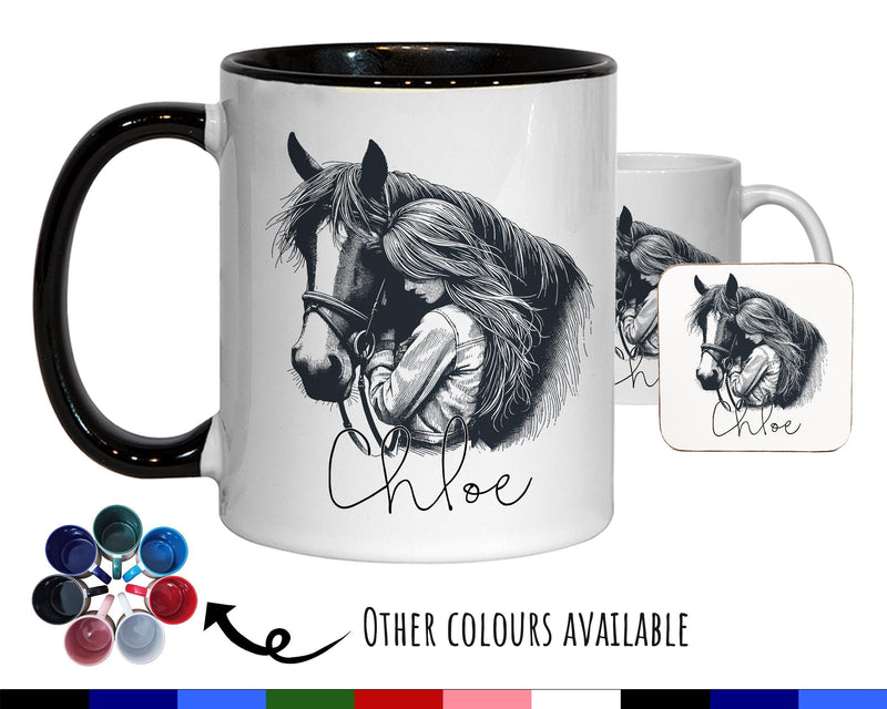 Personalised Horse Gift Mug - Ceramic Coffee Tea Hot Chocolate Mug Gift for Horse Lovers - Secret Santa Gift for Horse Rider Her Girl MG0876