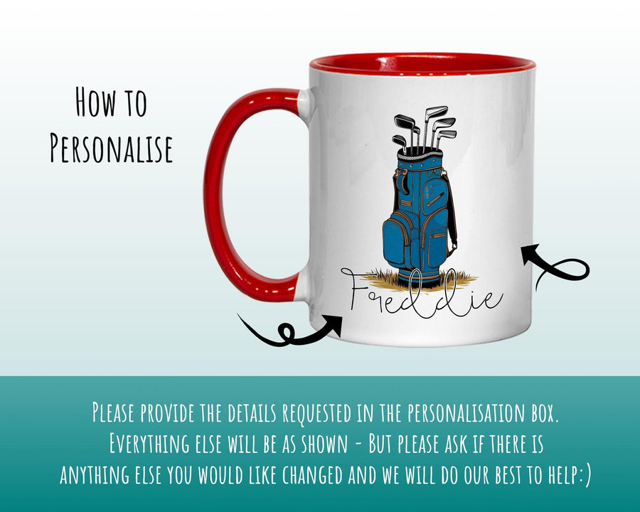 Personalised Golf Gift Mug - Ceramic Coffee Tea Hot Chocolate Mug Golfer Gift for Golfing Lovers - Secret Santa Gift Idea for Him MG0914