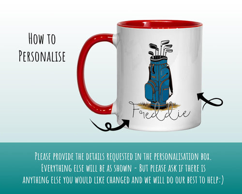 Personalised Golf Gift Mug - Ceramic Coffee Tea Hot Chocolate Mug Golfer Gift for Golfing Lovers - Secret Santa Gift Idea for Him MG0914