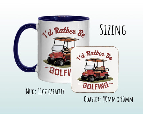 Golf Gift Mug - Ceramic Coffee Tea Hot Chocolate Mug Golfer Gift for Golfing Lovers - Golf Cart Design Secret Santa Gift Idea for Him MG0915
