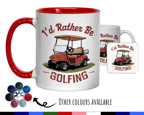 Golf Gift Mug - Ceramic Coffee Tea Hot Chocolate Mug Golfer Gift for Golfing Lovers - Golf Cart Design Secret Santa Gift Idea for Him MG0915