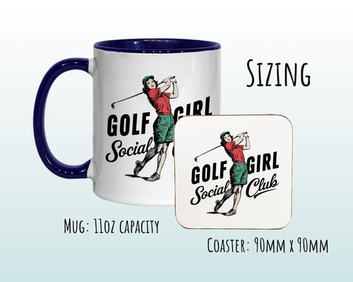 Golf Girl Gift Mug - Ceramic Coffee Tea Hot Chocolate Mug Gift for Woman Golfer - Female Golf Design Secret Santa Gift Idea for Her MG0917